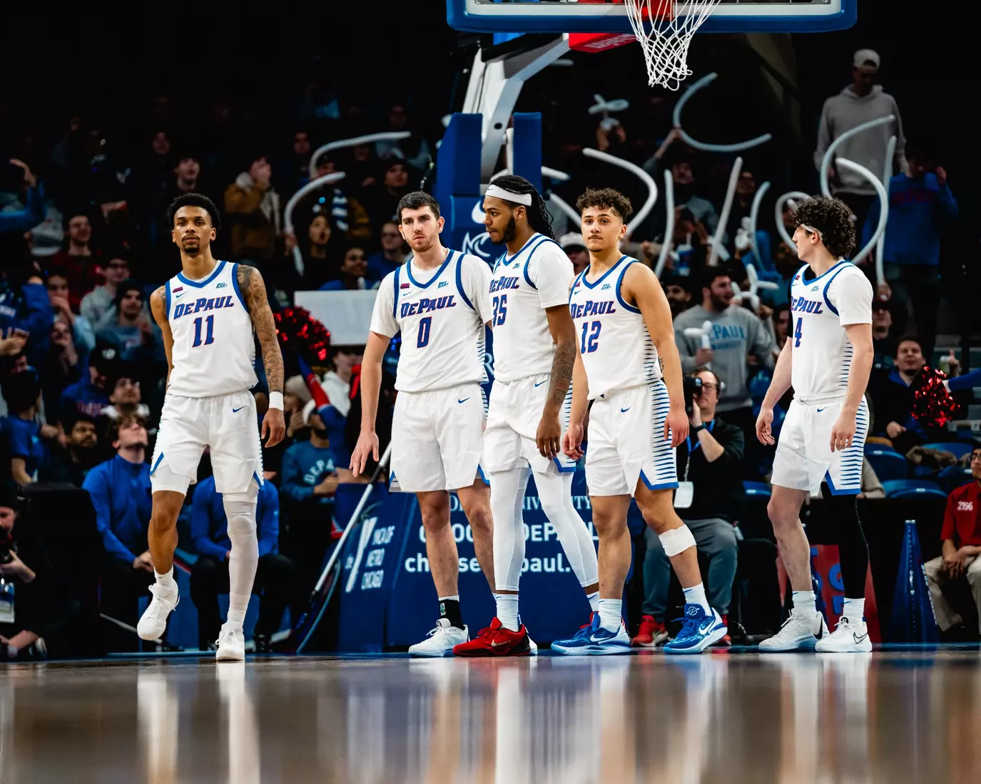DePaul stands on the court during its game versus #7 Marquette.