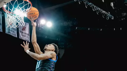 NEWARK, NJ - JANUARY 8:  in the first half of a college basketball game at Prudential Center on January 8, 2025 in Newark, NJ. (Photo by Porter Binks)