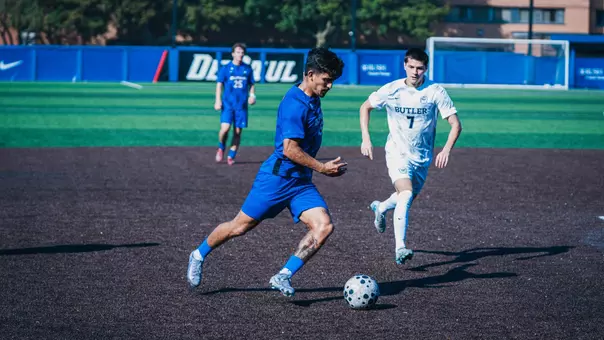 Noeh Hernandez drives toward the goal against Butler