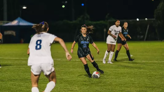 Mia Veldman pushes the ball upfield