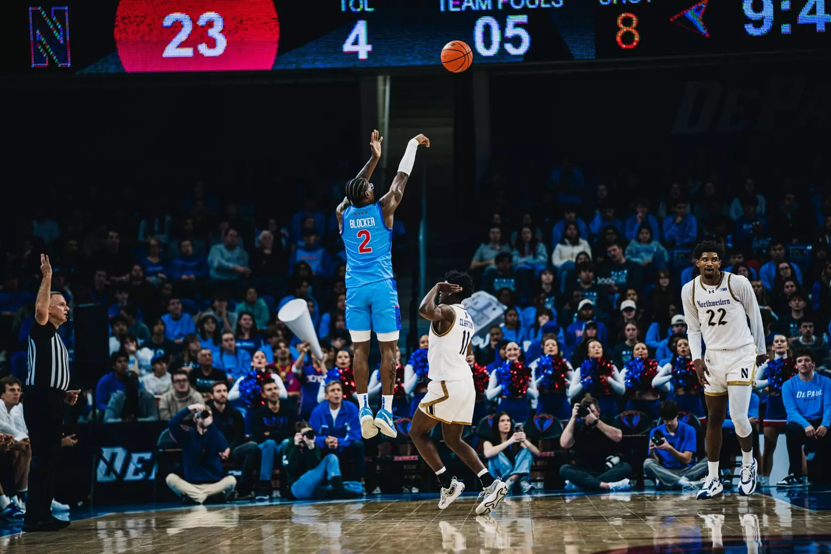 Layden Blocker shoots three