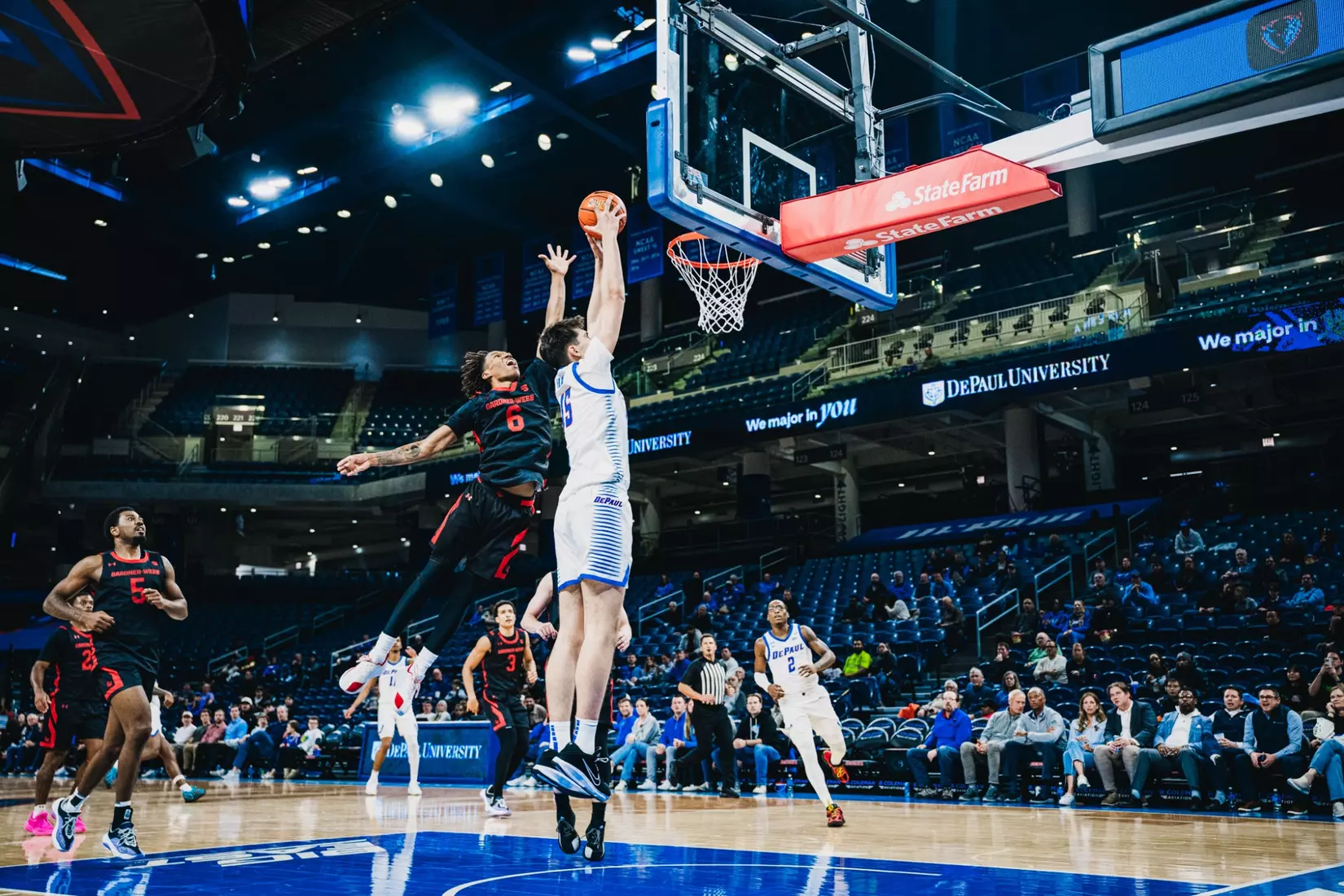 Fabian Flores gets up for a dunk.