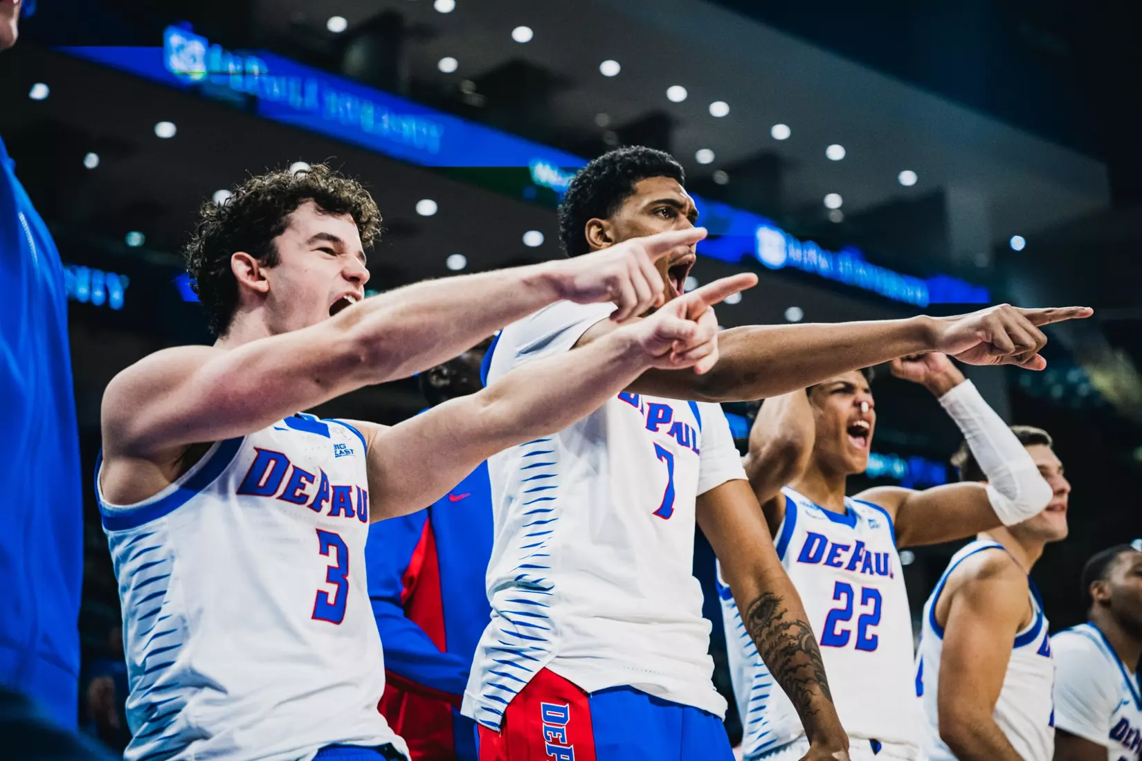 The bench celebrates.