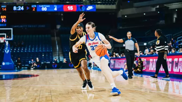Kate Novik takes on her defender off the dribble.
