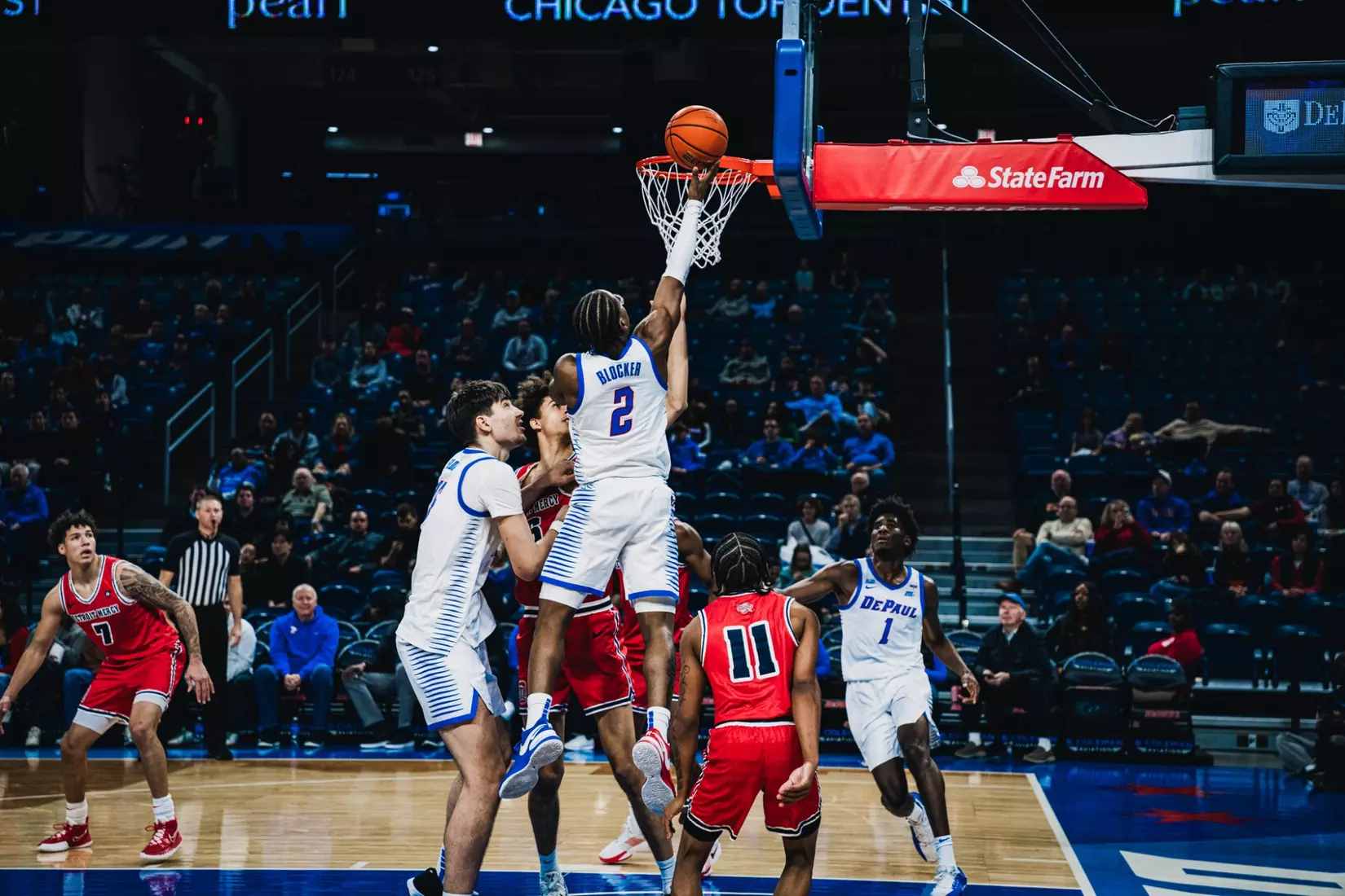 Layden Blocker is going for a layup.