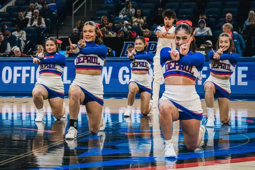 DePaul Cheer feature routine at men's basketball Nov. 3
