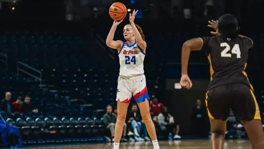 Redshirt Freshman Ally Timm tees off from range against Valpo.