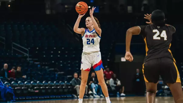 Redshirt Freshman Ally Timm tees off from range against Valpo.