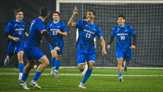 Tyson-AmooMensah celebrates after a goal