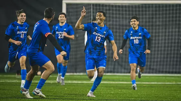 Tyson-AmooMensah celebrates after a goal