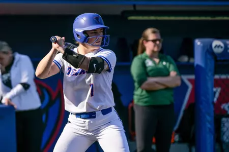 Baylee Cosgrove stands at the plate ready to hit
