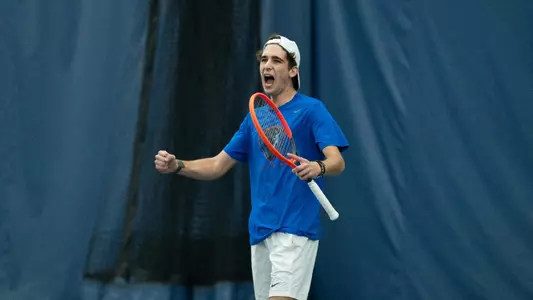 Marko Milosavjlevic celebrates a point
