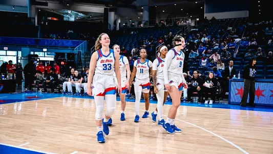 DePaul Walks on the court
