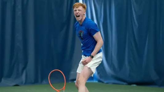 Thomas Giles celebrates clinching