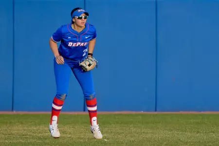 Bibi Rodriguez waits for the ball in the outfield