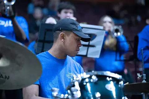 DePaul Band performs at the BIG EAST WBB tournament
