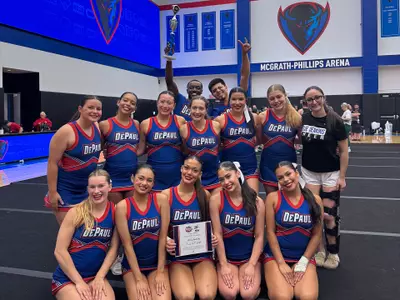 DePaul Cheer at 2025 NCA Camp