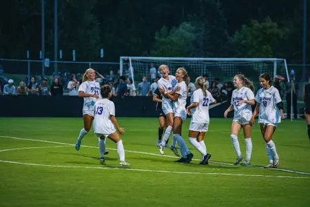 Danielle Fjeldsted and Tessa Fagerson celebrate goal
