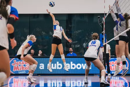 Yagmur Yavuz goes up for an attack at McGrath-Phillips Arena
