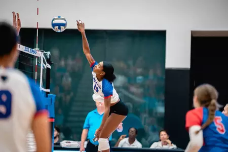 Jade Dudley-Epps goes up for a kill