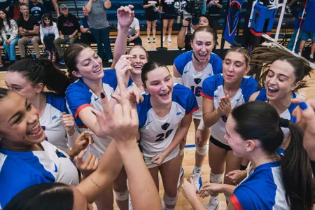 DePaul volleyball celebrates