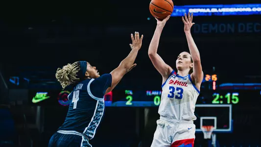 Kate Novik takes a shot versus Georgetown