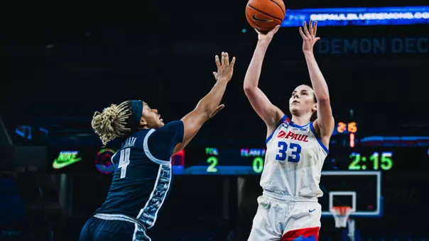 Kate Novik takes a shot versus Georgetown