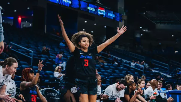 Alayna West celebrates on the bench