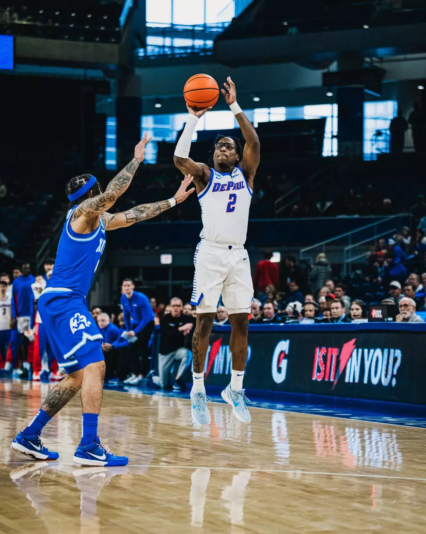 Layden Blocker shoots a three from the wing.