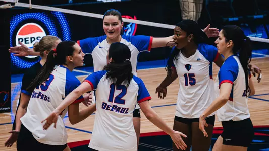Volleyball team huddle