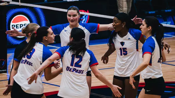 Volleyball team huddle