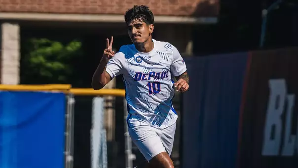 Noeh Hernandez celebrates his second goal.