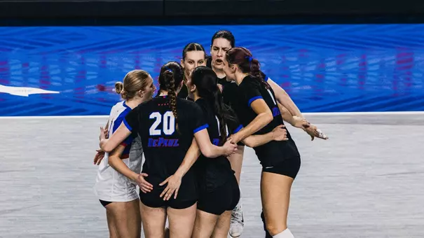 Volleyball team huddle