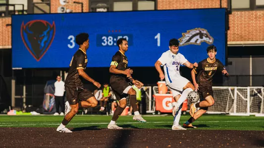 Luca Iaccino fires a shot versus Western Michigan
