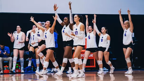 Volleyball team celebration