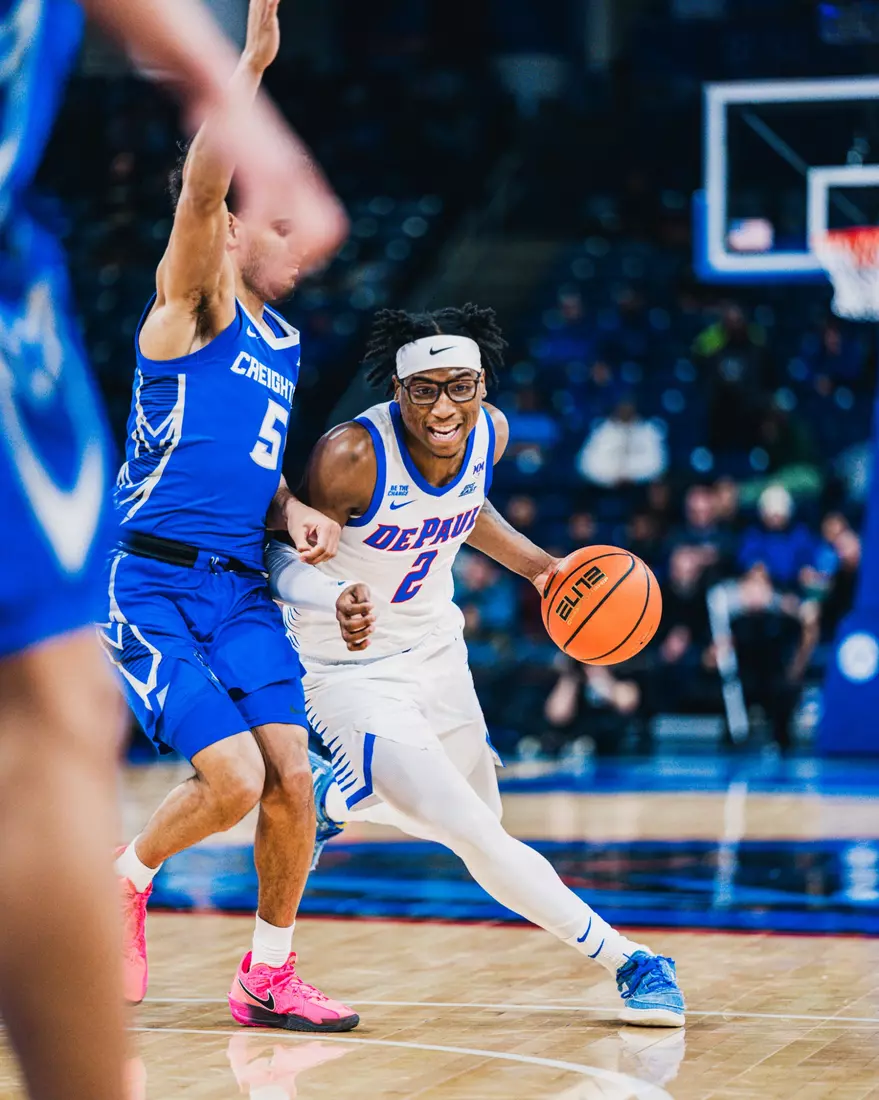 Junior Layden Blocker attacks downhill into the paint.
