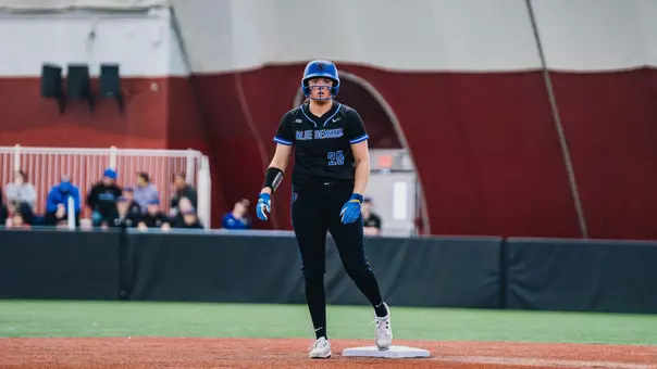 Chelsea Parker stands on second base