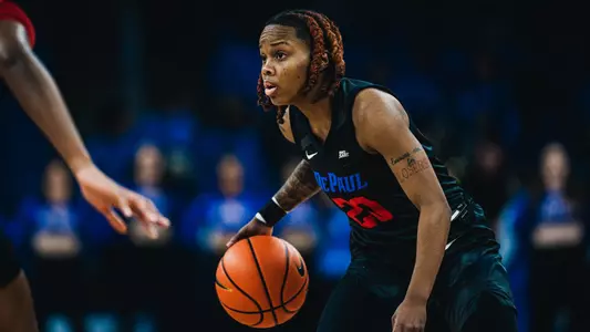 Shakara McCline prepares to dribble