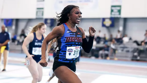 Sade Miller in the 60m prelims at 2026 BIG EAST Indoor Championships