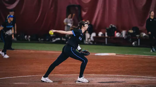 Hannah Messer hurls a pitch