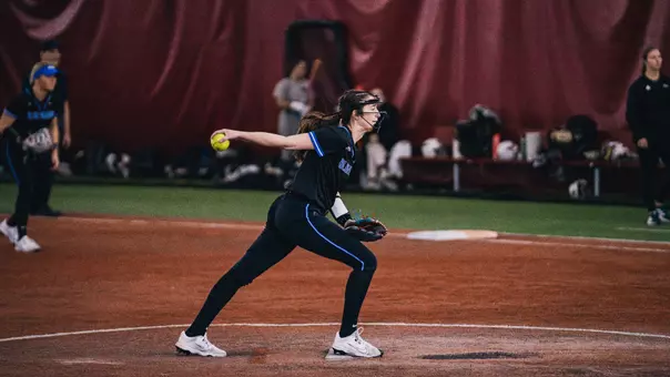 Hannah Messer hurls a pitch