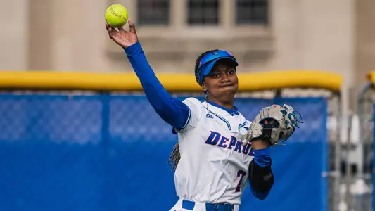Morgan Rogers throws a ball in from centerfield