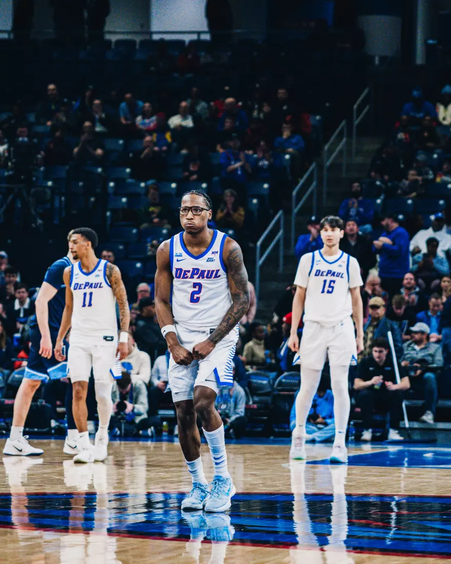 Layden Blocker flexes in celebration.