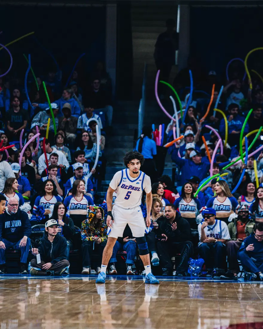 RJ Smith in front of the student section.