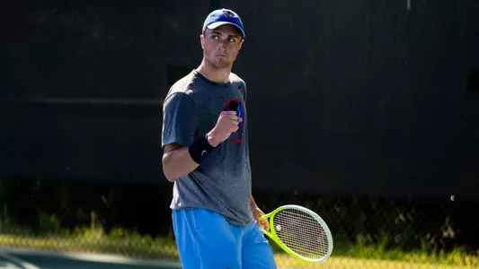 Tobias Leitner celebrates singles win