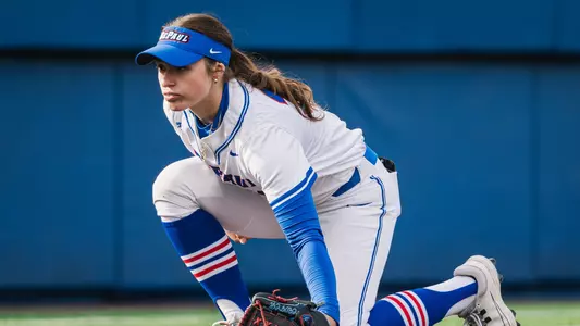 Brooke Cwick prepares for a ground ball