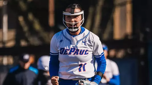 Kelly Greene celebrates in the circle