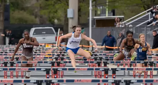 Helen Baumgarten in the women's 110m hurdles