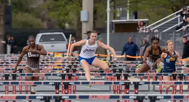 Helen Baumgarten in the women's 110m hurdles
