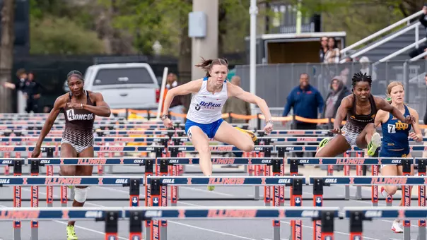 Helen Baumgarten in the 100m Hurdles